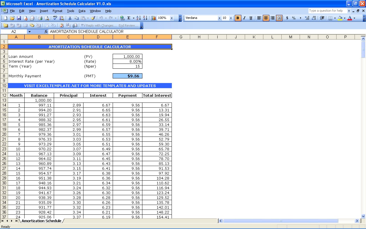 excel amortization schedule template   Leon.escapers.co