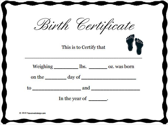 Official Blank Birth Certificate Template Oklmindsproutco Pretend 