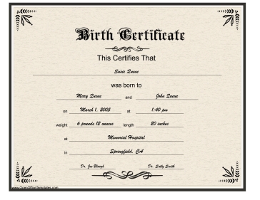 7+ birth certificate template | Survey Template Words