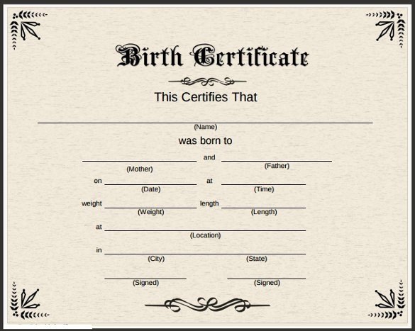 birth certificate template pdf official birth certificate template 