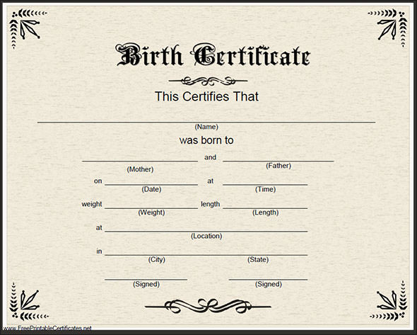 fake birth certificate template fake birth certificate template 