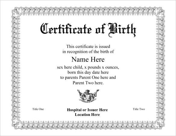 hospital birth certificate template birth certificate template 44 