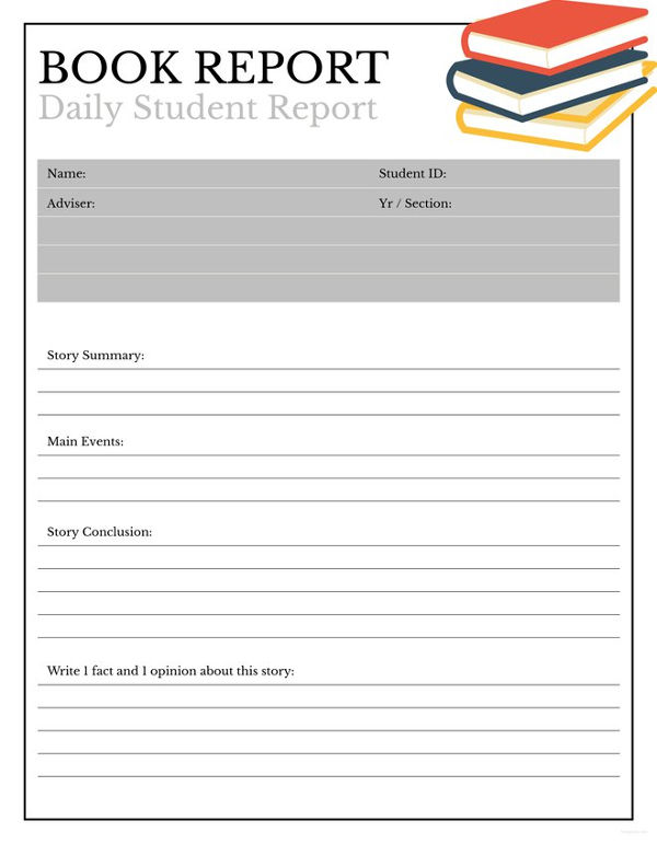 Book Report Template   13+ Free Word, PDF Documents Download 