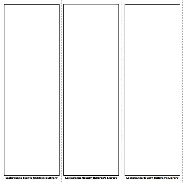 Bookmark pattern. Use the printable outline for crafts, creating 