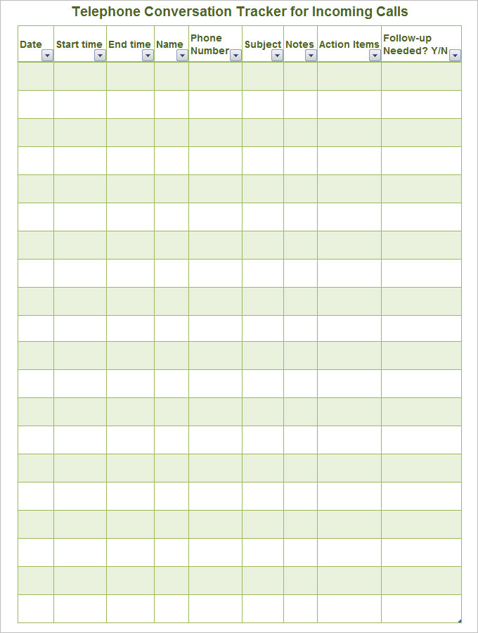 Call Log Template. Full Size Of Spreadsheet Templates Phone Call 