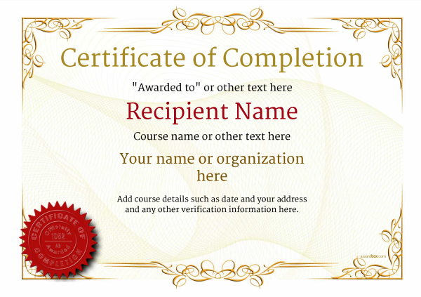 Certificate of Completion   Free Quality Printable Templates 