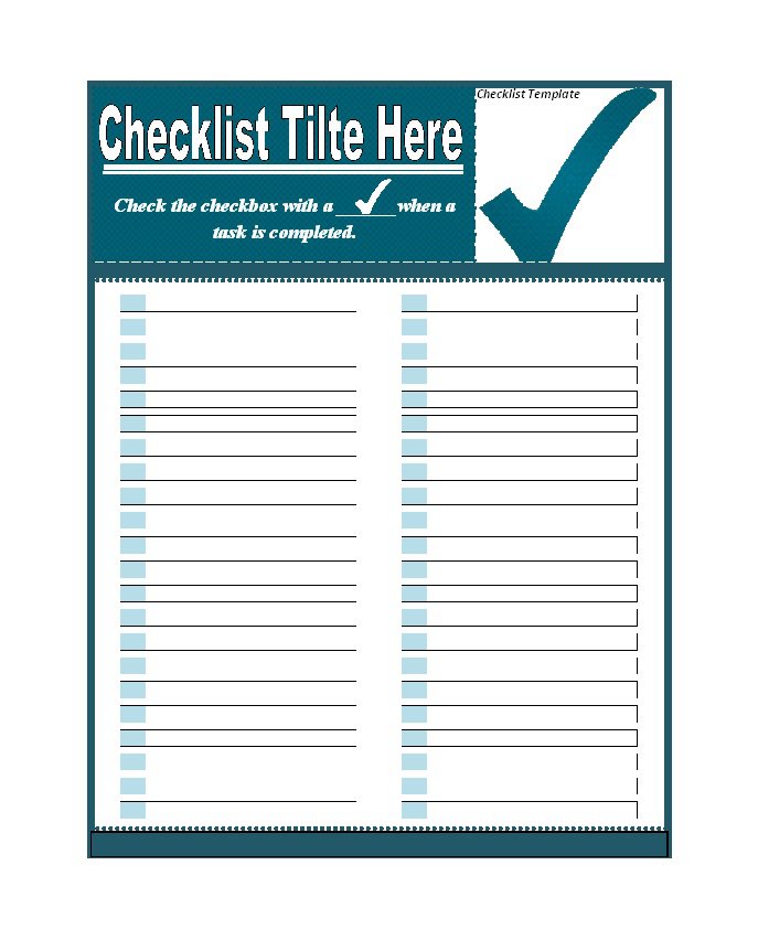 To Do Checklist Template 2