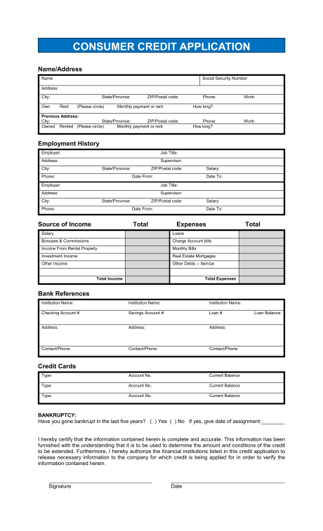 credit account form template customer credit application form 