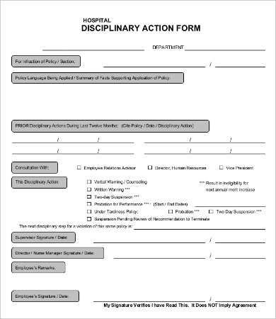 Disciplinary Action Form   20+ Free Word, PDF Documents Download 