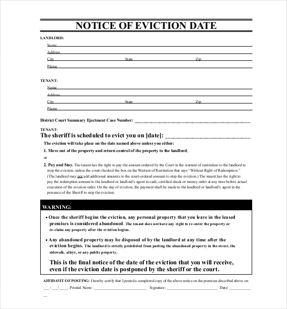 eviction notice template free   Roho.4senses.co