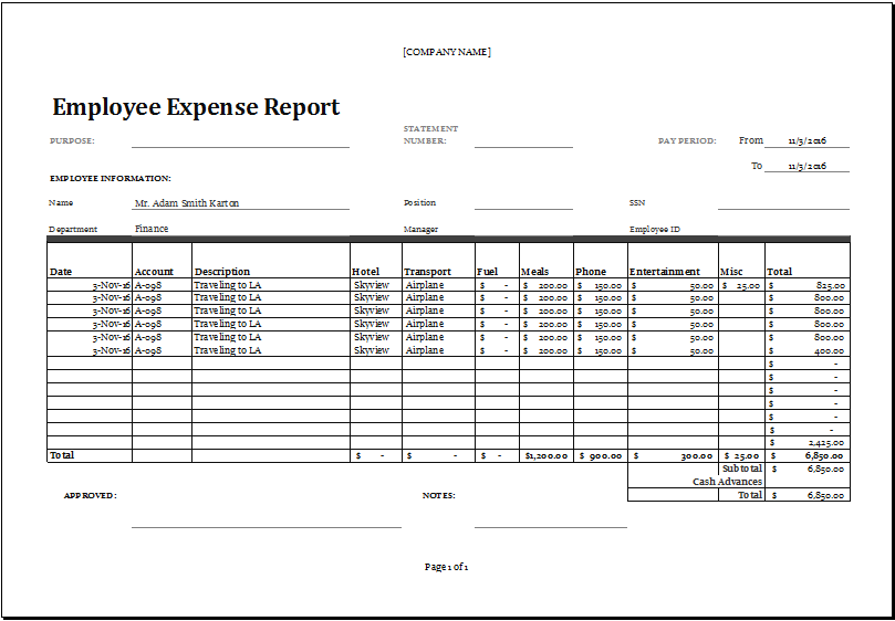 expense report example   Roho.4senses.co