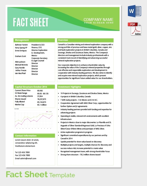 Business Fact Sheet Template Maths.equinetherapies.co Throughout 