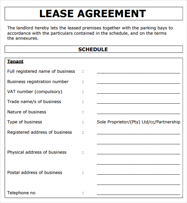 commercial lease agreement template south africa rental agreement 