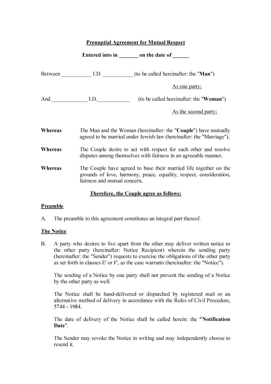 Prenuptial Agreement Template – 10+ Free Word, PDF Document 