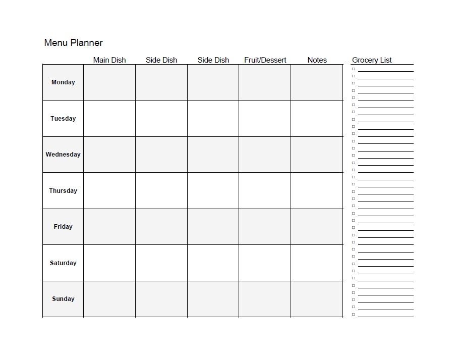 40+ Weekly Meal Planning Templates Template Lab