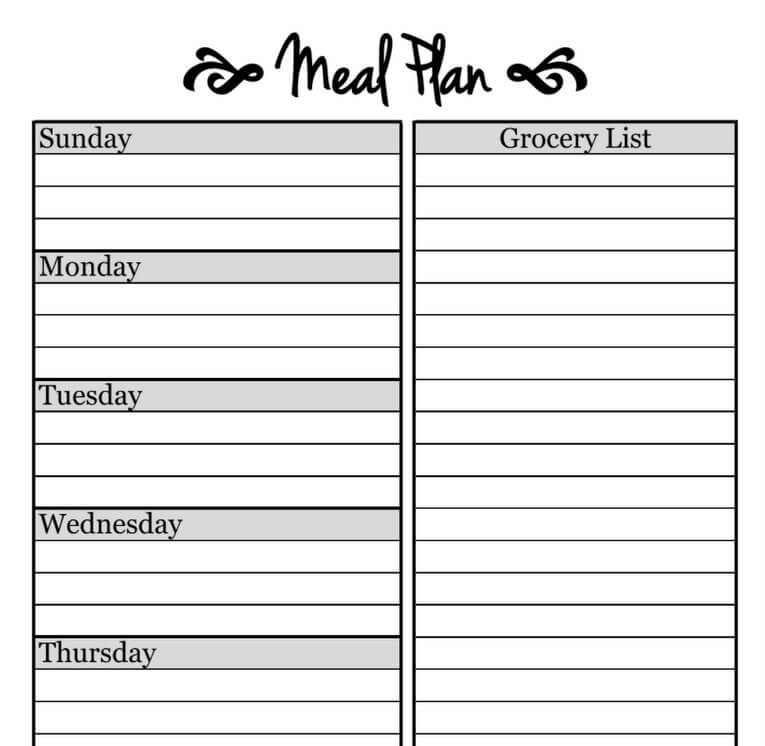 Simple Meal Planning Template! The Picky Eater