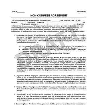 Non Compete Agreement | Create a Non Compete Agreement Template