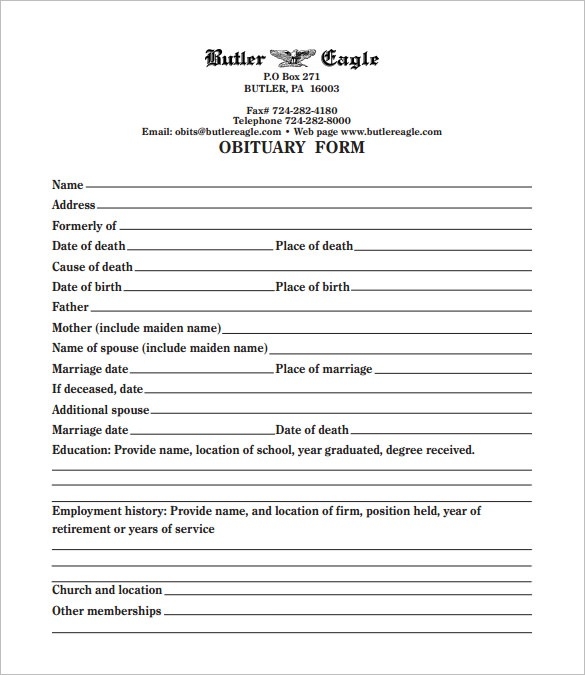 Funeral Obituary Template Ender.realtypark.co For Obituary 