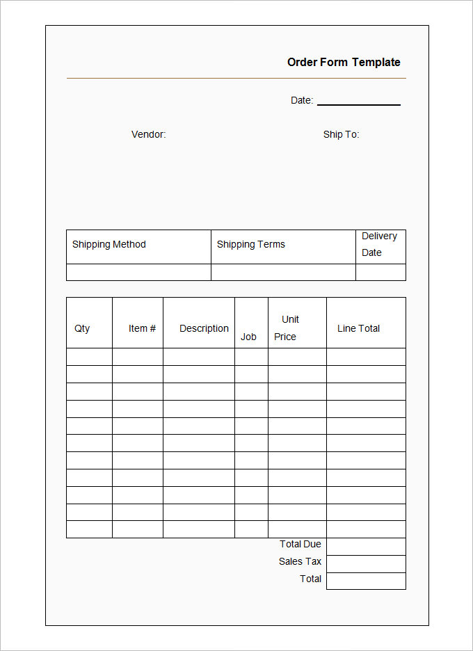 template order form order form template free frsc   Evpatoria.info