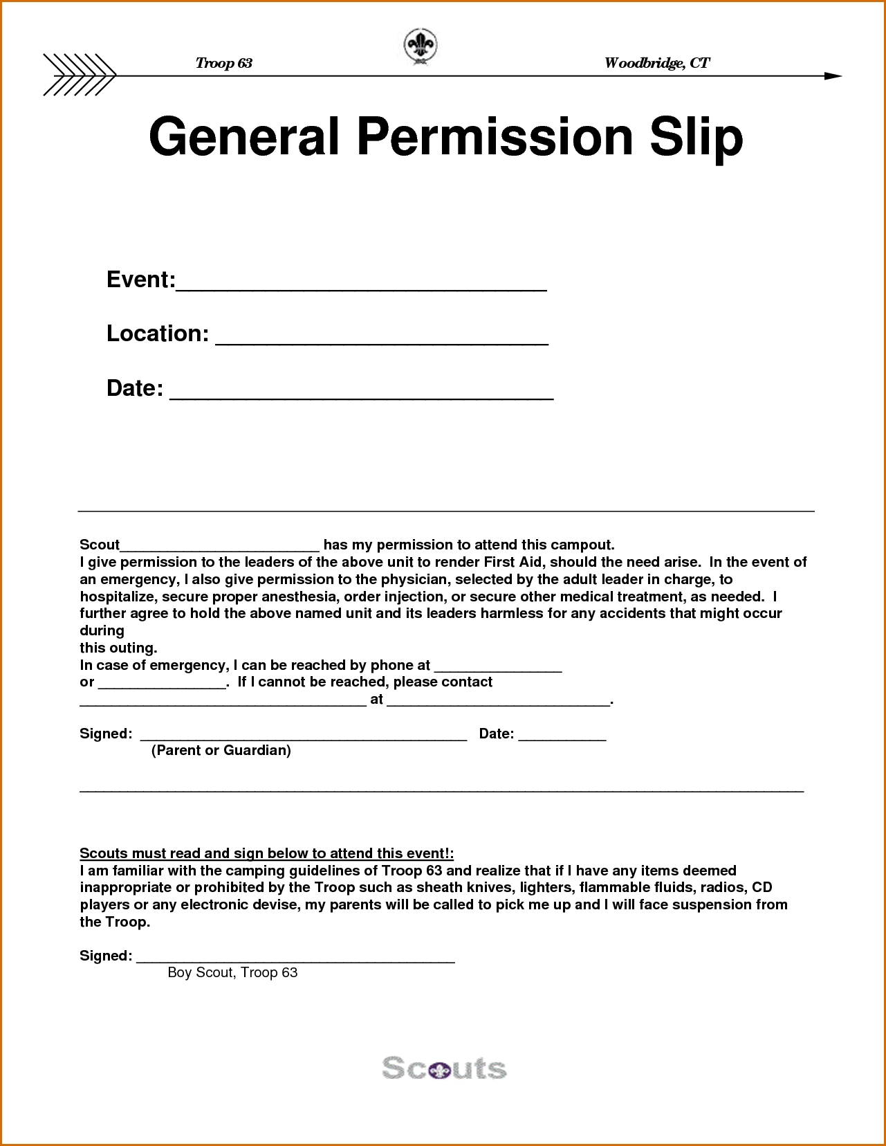 Permission Slip Template Tryprodermagenix throughout Slip Template 
