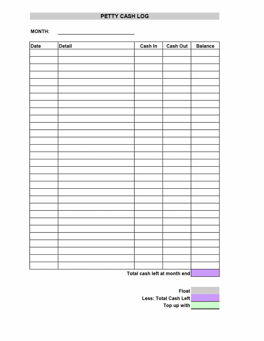 40 Petty Cash Log Templates & Forms [Excel, PDF, Word]   Template Lab