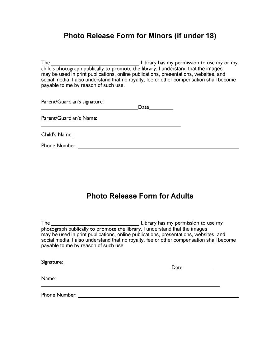 Why You Should Have A Photo Release Form Template Throughout with 