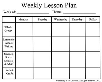 Sample Preschool Lesson Plan. Sample Lesson Plan Template 