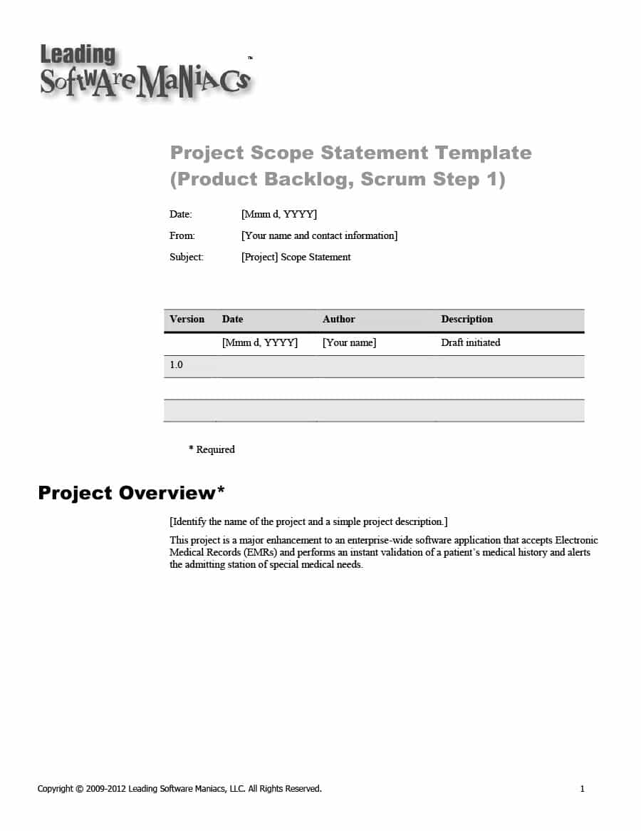 43 Project Scope Statement Templates & Examples   Template Lab