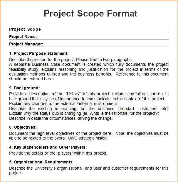Project scope example 6 absolute photoshots sample format 
