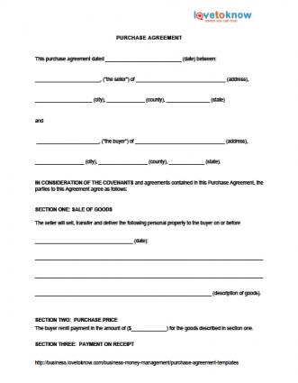 Purchase Agreement Templates