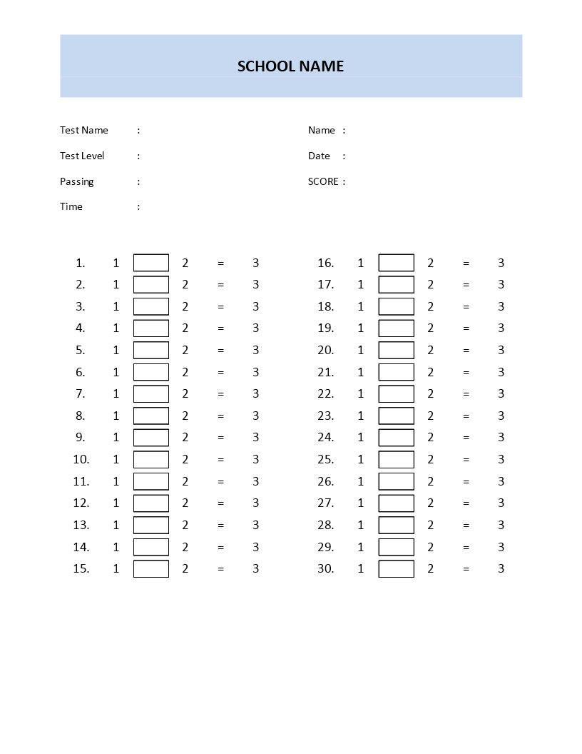 Free Math Questionnaire Template | Templates at 