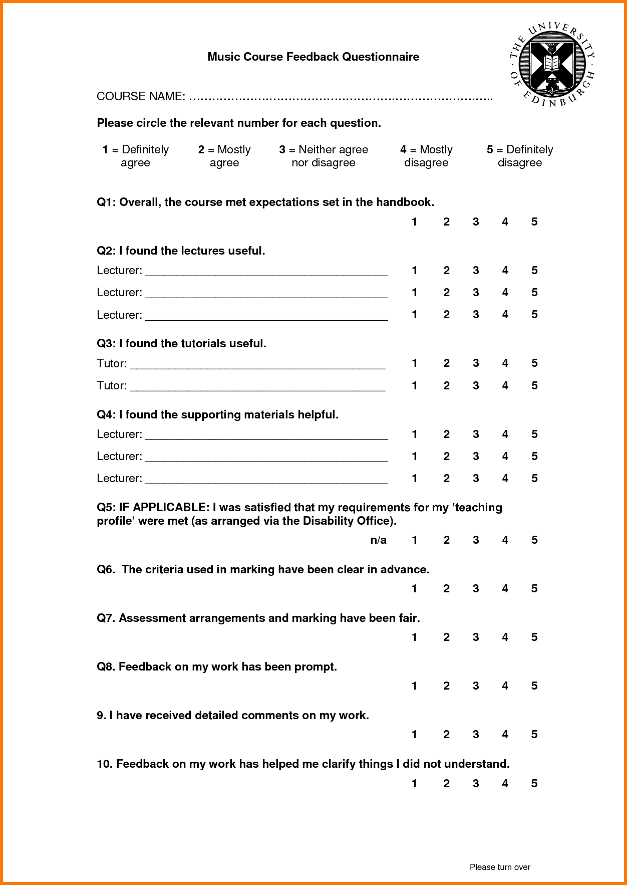 6 questionnaire template word | Receipt Templates