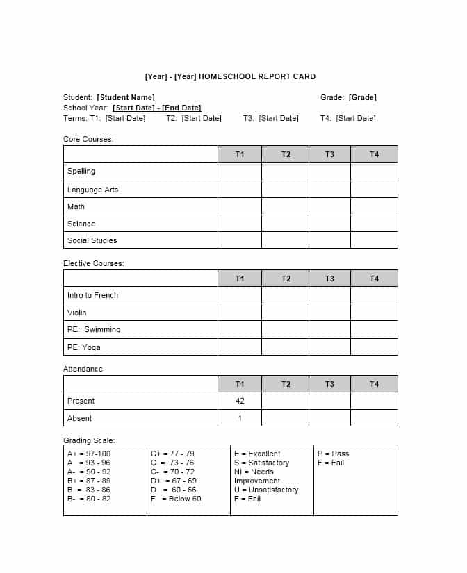30+ Real & Fake Report Card Templates [Homeschool, High School]