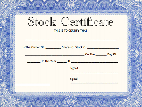 corporate share certificate template share stock certificate 