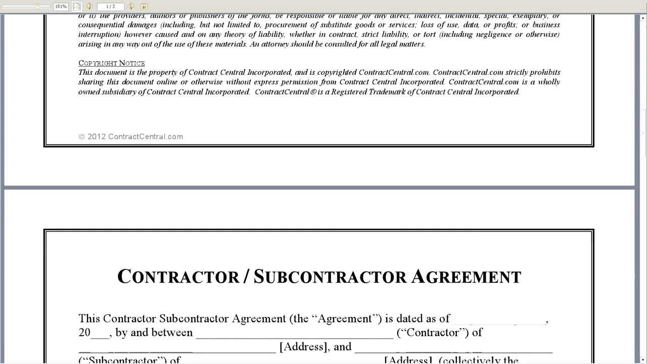 Contractor Subcontractor Agreement   YouTube