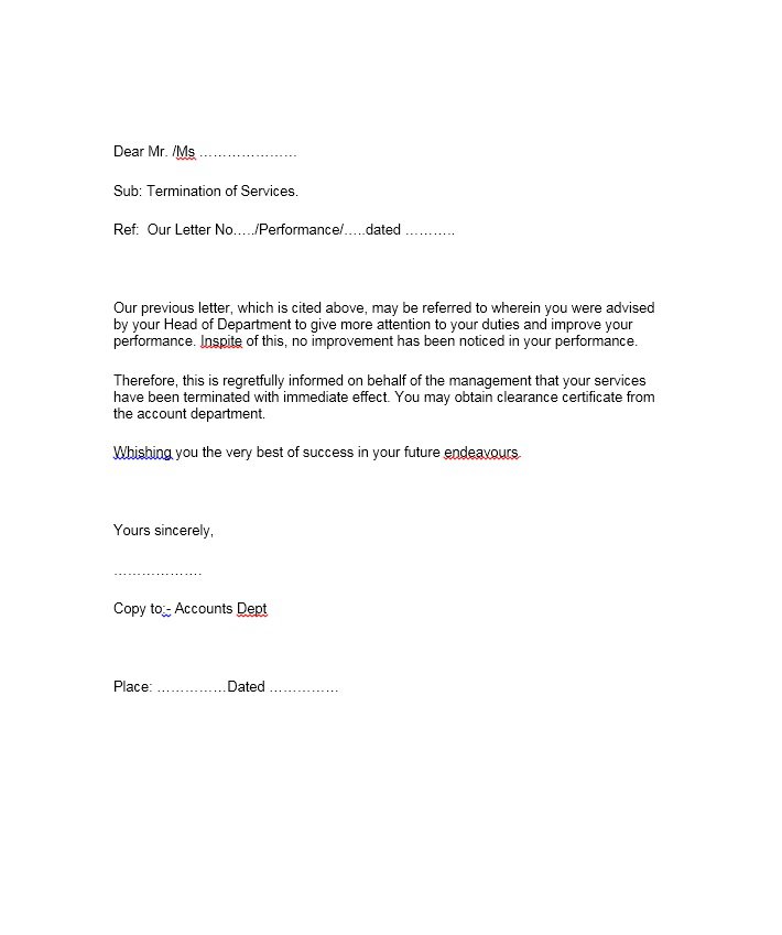 Termination Letter for Employee Template (with Sample)