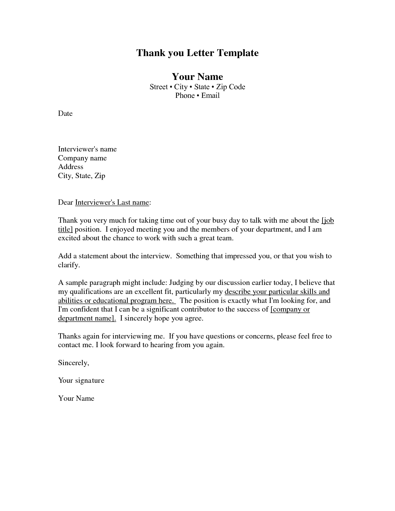Thank You Letter Writing Template   thank you, letter, writing