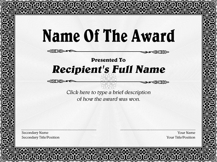 Award Certificate Template Illustrator New Copy Award Certificate 