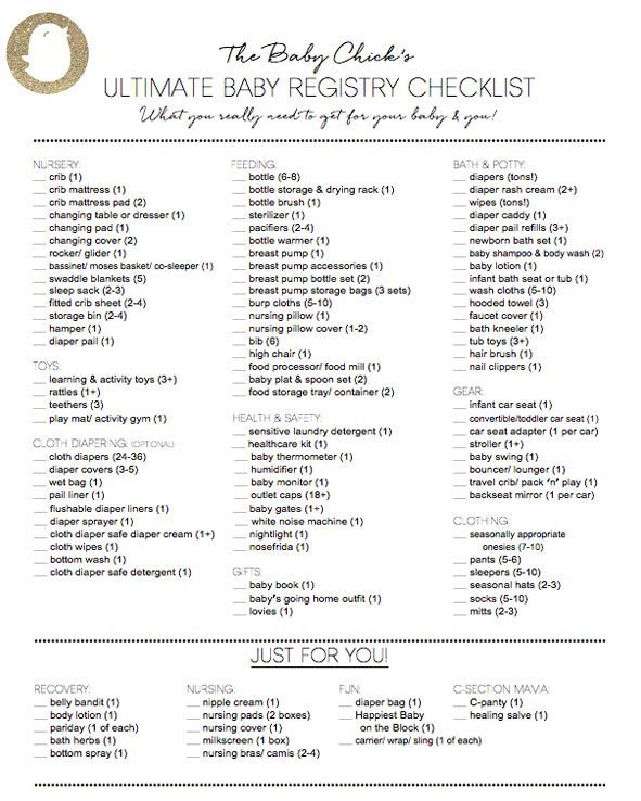The Baby Chick's ULTIMATE Baby Registry Checklist | Baby Chick