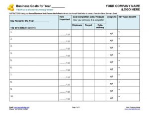 business goals template | business letter template