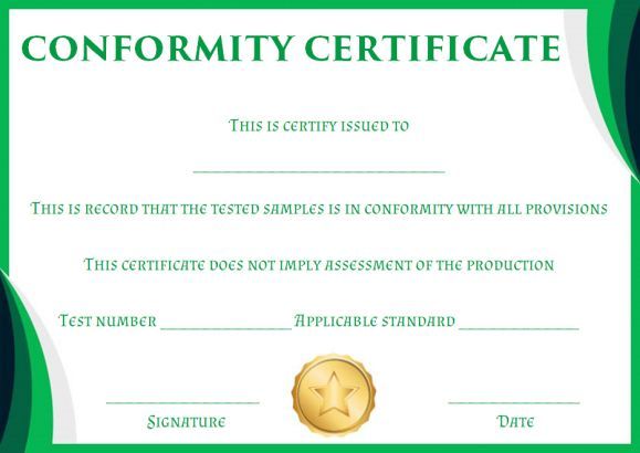 certificate of conformity sample template | Certificate of 