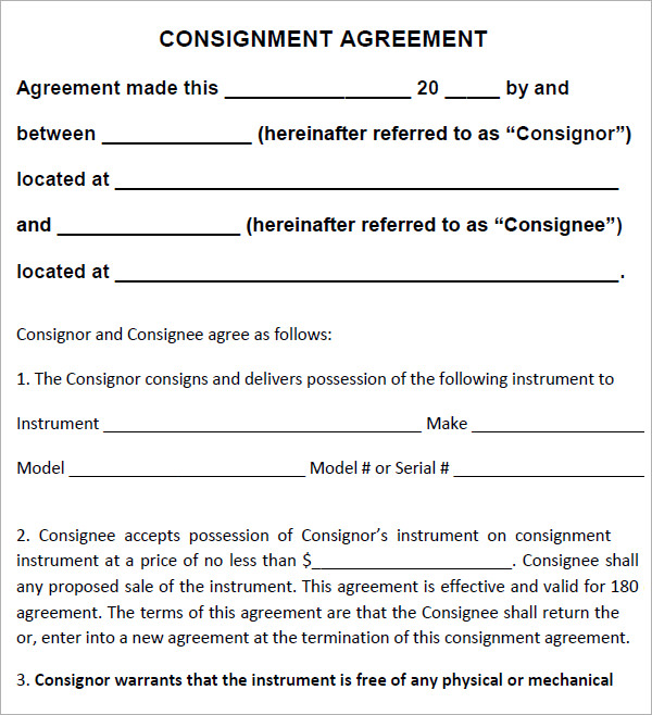 consignment agreement template uk consignor agreement template 