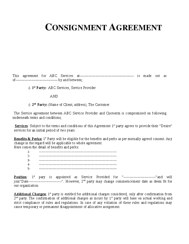 consignment stock agreement template top 5 free consignment 