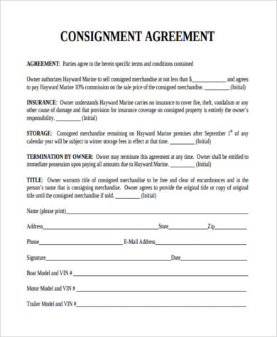 clothing consignment agreement template consignment agreement form 
