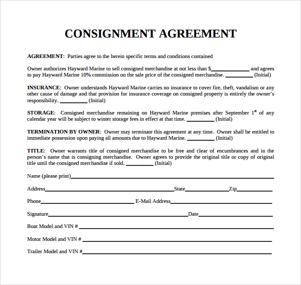 consignment agreement Ecza.solinf.co
