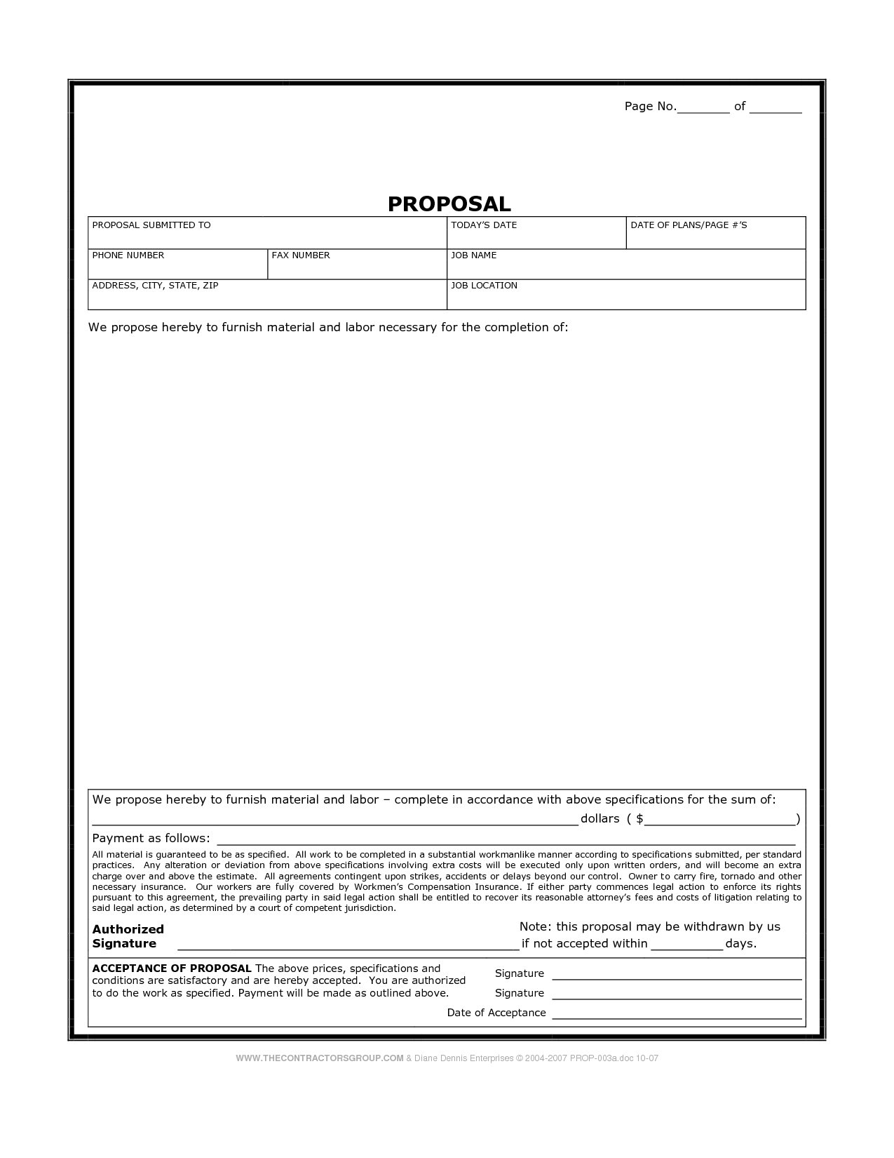 contractor bid proposal template sample construction bid forms 8 