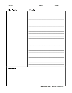Cornell Notes Template   Freeology