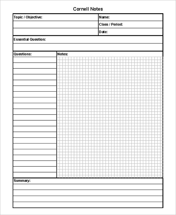 Printable Cornell Notes Template Awesome Cornell Note Taking 