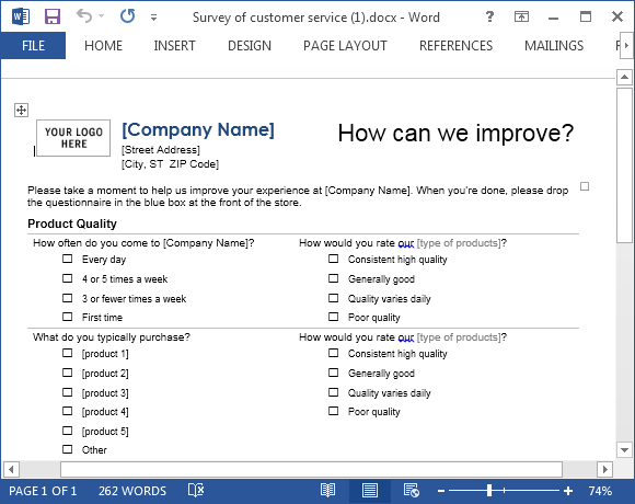 Customer Service Template For Word