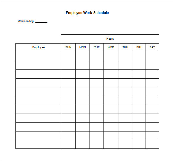 daily work schedule template free   Ecza.solinf.co